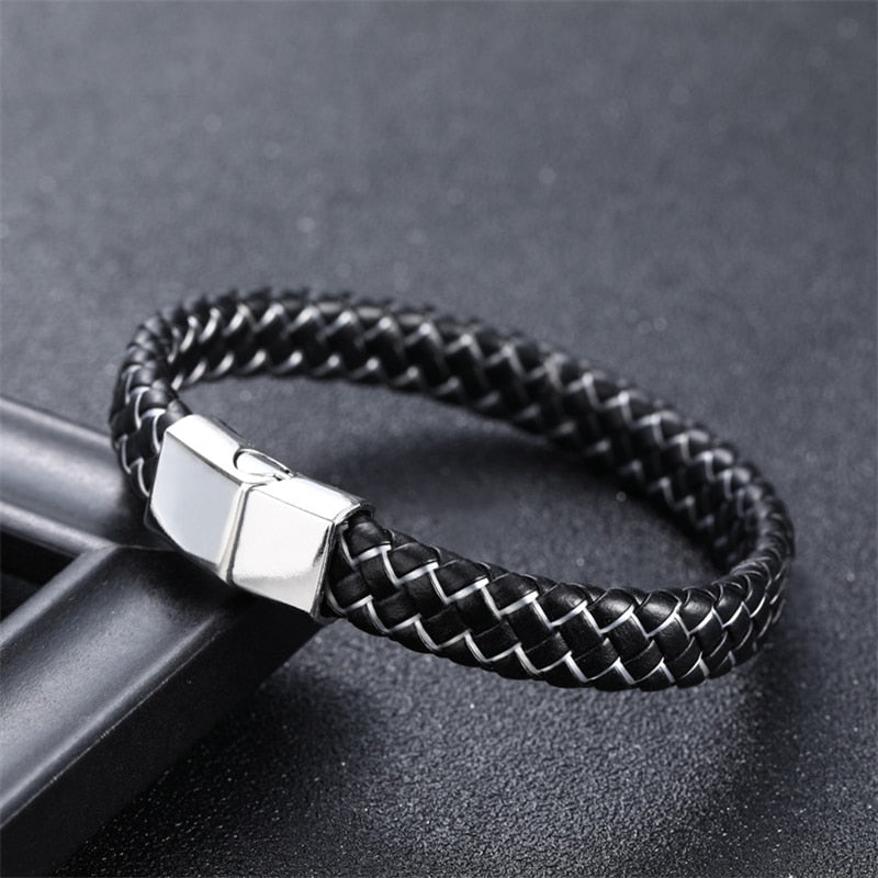 Microfiber Leather Bracelet 316L Stainless Steel