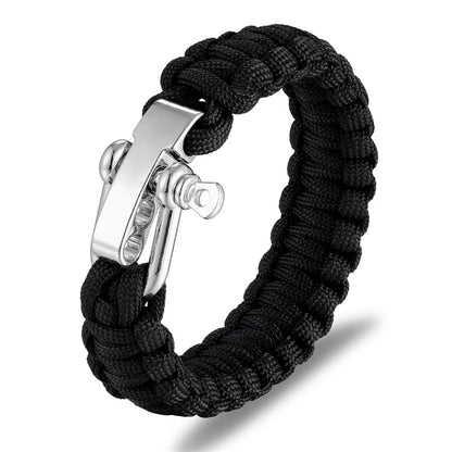 Adjustable Braided Wristband with Stainless Steel Buckle
