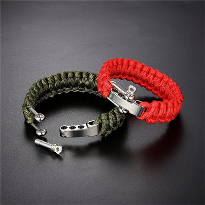 Adjustable Braided Wristband with Stainless Steel Buckle