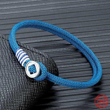 Sterling Silver Retro Button Bracelet